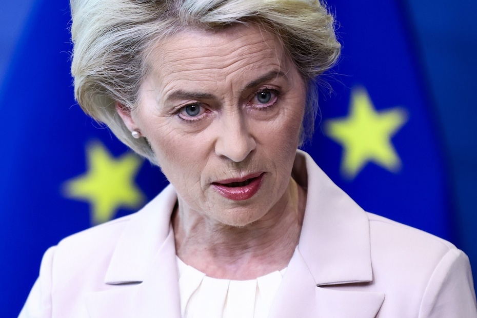 Szefowa Komisji Europejskiej Ursula von der Leyen. Fot. PAP/EPA/KENZO TRIBOUILLARD / POOL