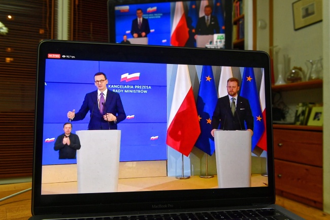 Premier Mateusz Morawiecki poinformował o wprowadzeniu stanu epidemii. fot. PAP