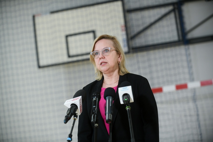 Minister klimatu Anna Moskwa w Pniewach. Źródło: PAP/Marcin Obara