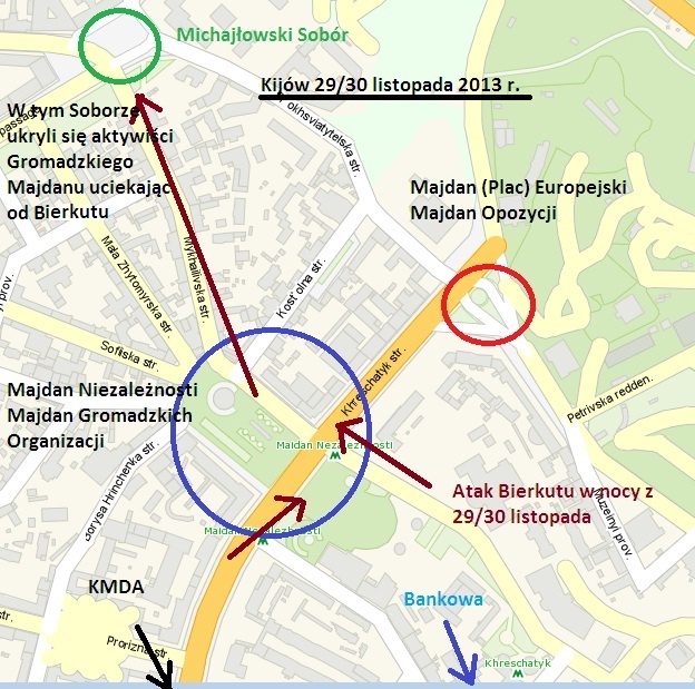 Mapa wydarzeń w nocy z 29 na 30 listopada
