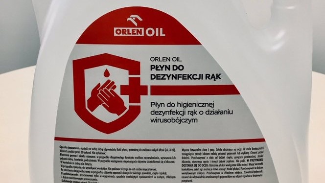 Płyn do dezynfekcji rąk dostępny na stacjach beznyznowych PKN ORLEN.
