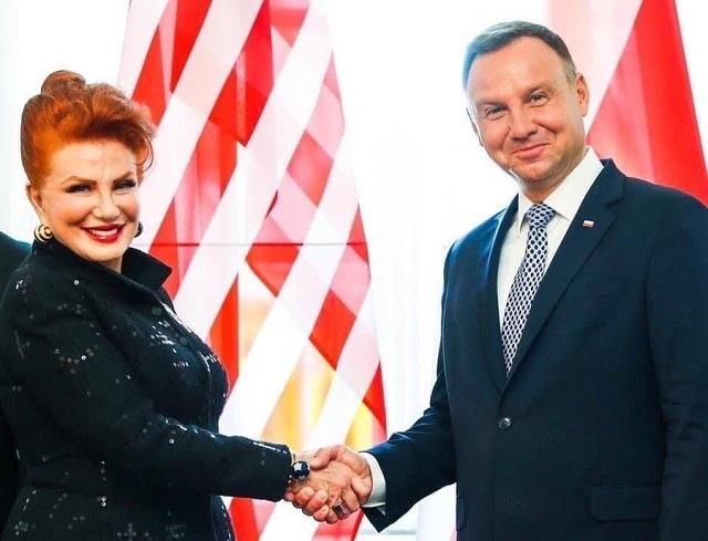 Ambasador USA w Polsce Georgette Mosbacher i prezydent RP Andrzej Duda. Fot. Twitter/Georgette Mosbacher