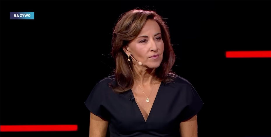 na zdjęciu: Dorota Wysocka-Schnepf w programie „Niebezpieczne związki”, prod. TVP. źródło: TVP Info/YouTube