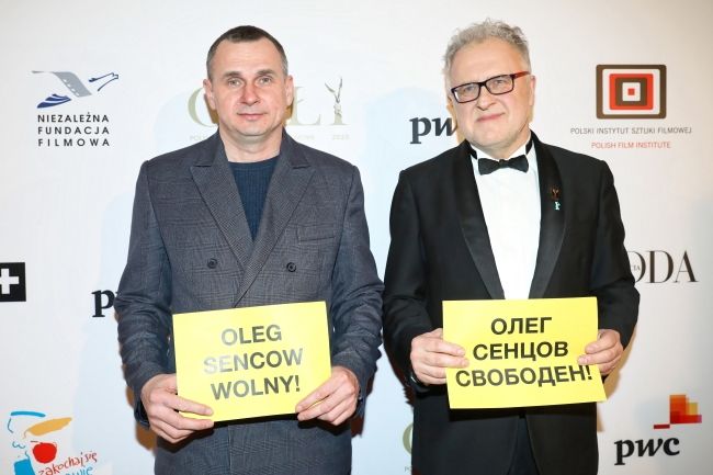 Pomysłodawca i organizator Polskich Nagród Filmowych Dariusz Jabłoński i ukraiński reżyser filmowy Ołeh Sencow