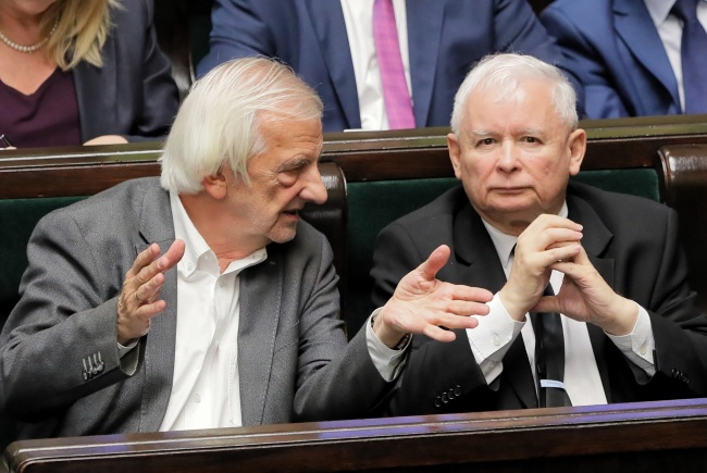 Jarosław Kaczyński i Ryszard Terlecki w Sejmie. Fot. PAP