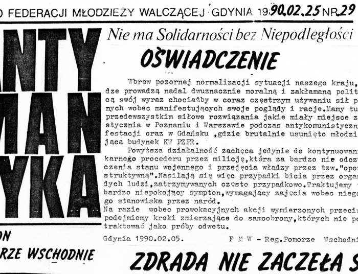 „ANTYMANTYKA” nr 29, pismo Federacji Młodzieży Walczącej