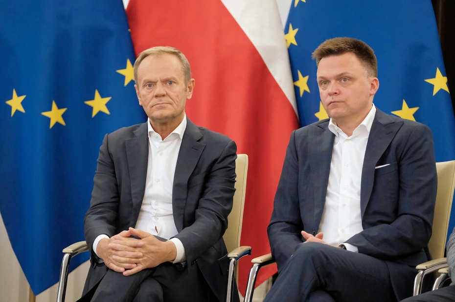 Donald Tusk, Szymon Hołownia. Fot. Fot. PAP/Mateusz Marek