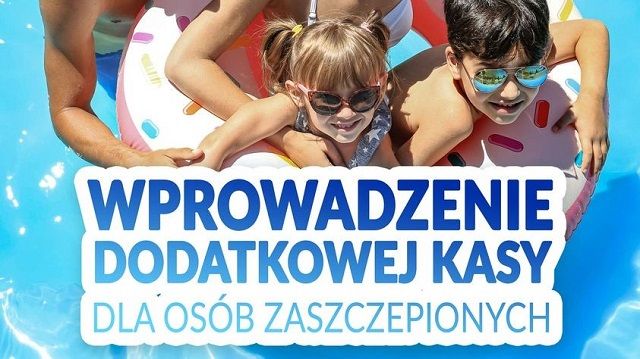 Dodatkowa kasa dla zaszczepionych w Termach Maltańskich w Poznaniu. Fot. Facebook/Termy Maltańskie Poznań