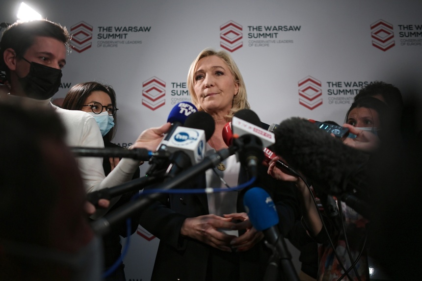 Przewodnicząca Frontu Narodowego/Zjednoczenia Narodowego Marine Le Pen. Fot. PAP/Marcin Obara