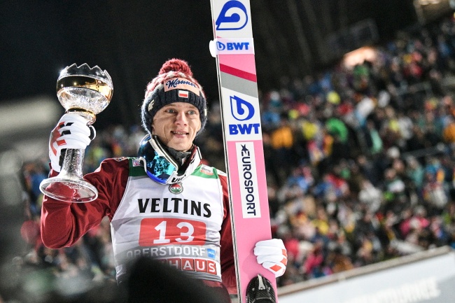 Dawid Kubacki zajął 3. miejsce w Obersdorfie. fot. PAP