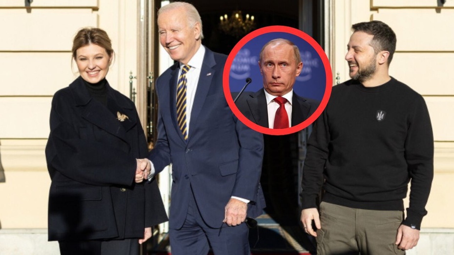 Joe Biden złożył niespodziewaną wizytę w Kijowie. (Fot. PAP/EPA/UKRAINIAN PRESIDENTIAL PRESS SERVICE HANDOUT/Canva)