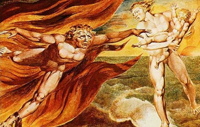 William Blake, Dobry i Zły Anioł (WikiArt.org)