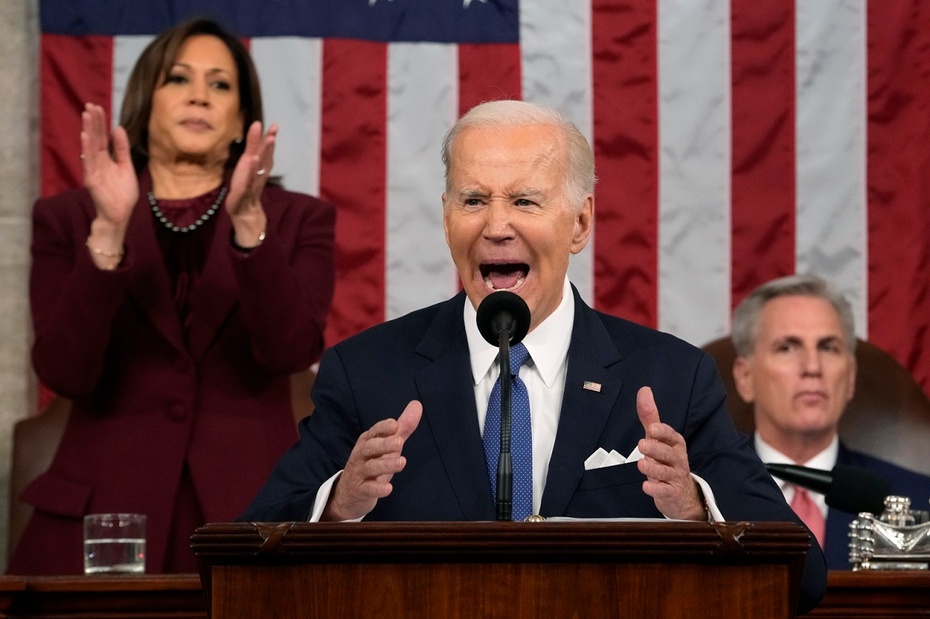 Joe Biden wygłosił orędzie o stanie państwa. Fot. PAP/EPA/Jacquelyn Martin / POOL