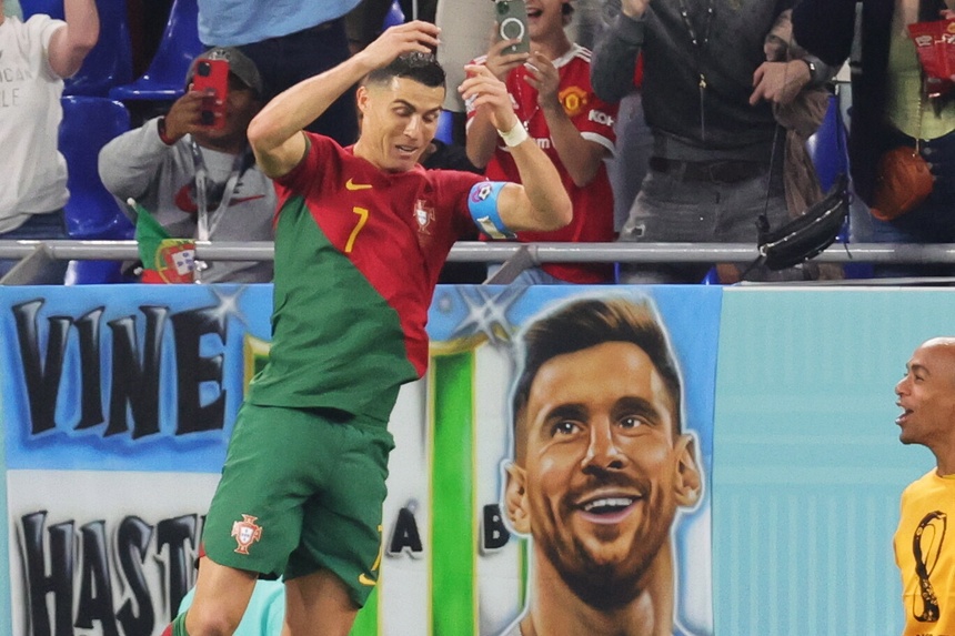 Cristiano Ronaldo zdobył bramkę z Ghaną. Fot. PAP/EPA