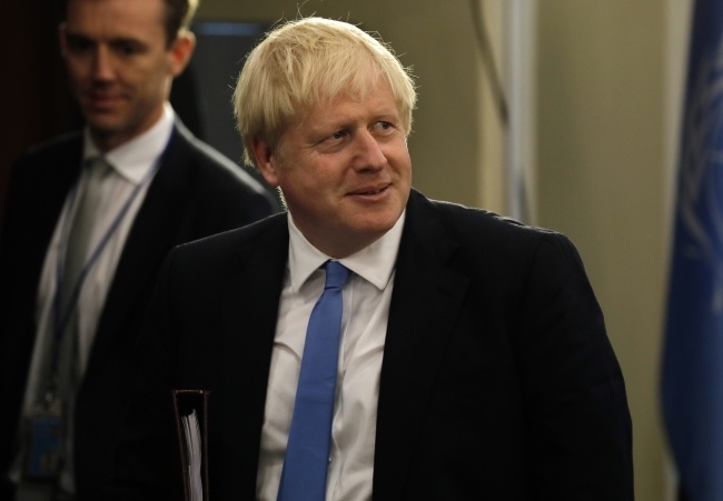 Premier Wielkiej Brytanii Boris Johnson, fot.  	PAP/EPA/PETER FOLEY