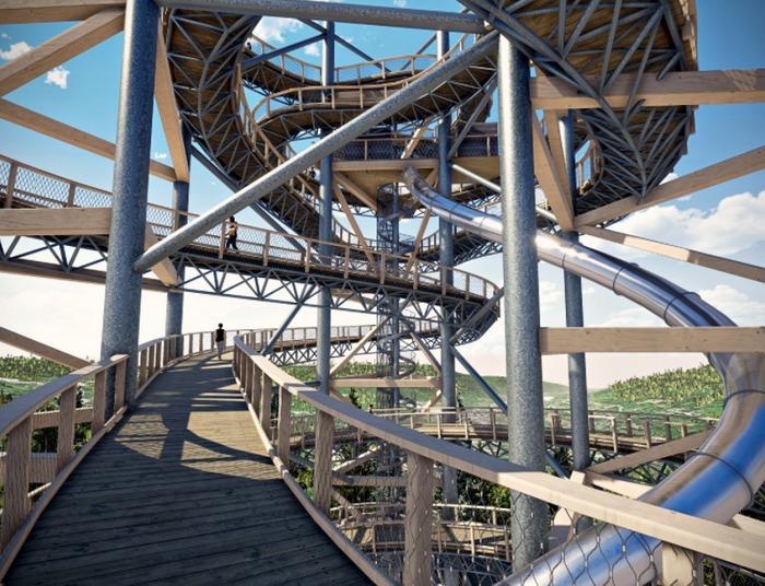 Najwyższa wieża widokowa już otwarta. Na dół zjedziesz zjeżdżalnią