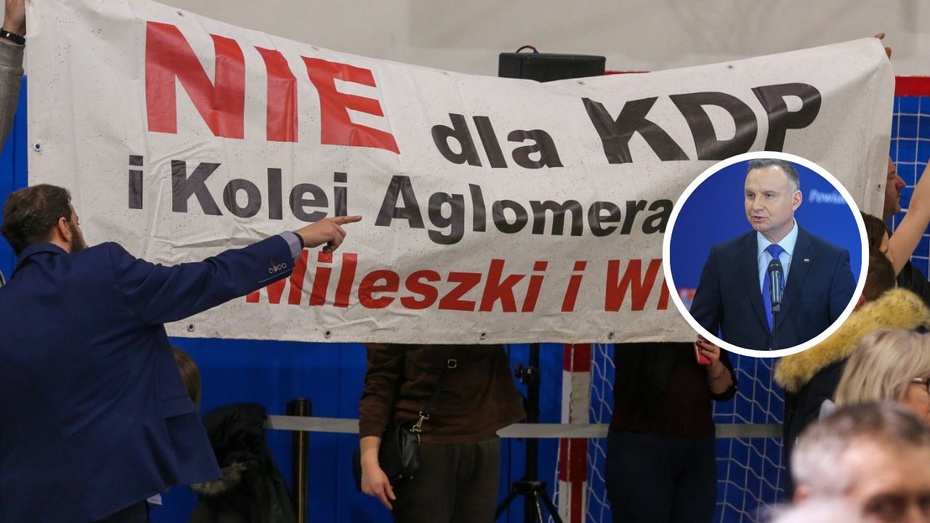 Wizyta Andrzeja Dudy w Brzezinach przebiegła dość burzliwie. Fot. PAP//Marian Zubrzycki