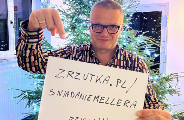 Marcin Meller promuje swoją zbiórkę. Źródło: Instagram/Marcin Meller