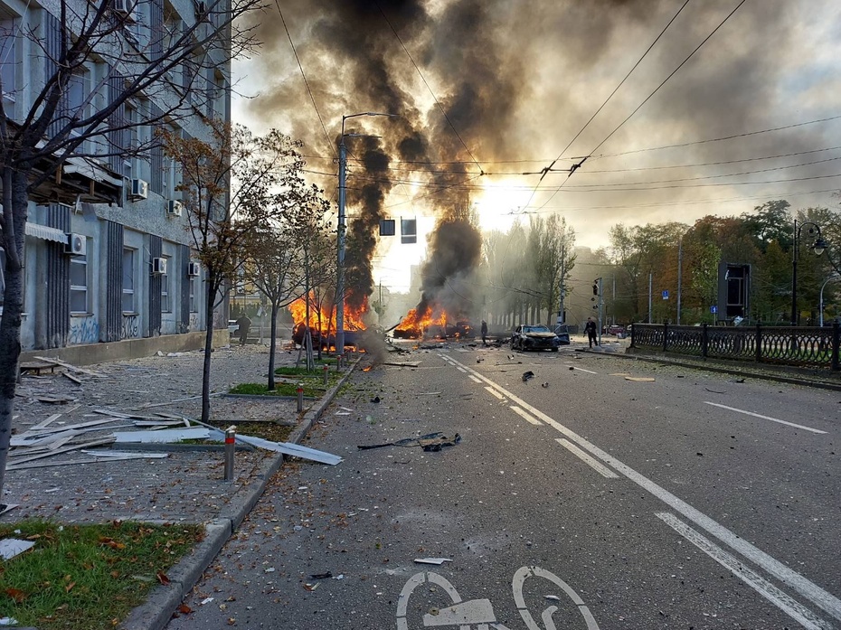 W centrum Kijowa rano doszło do trzech potężnych eksplozji. Fot. Twitter