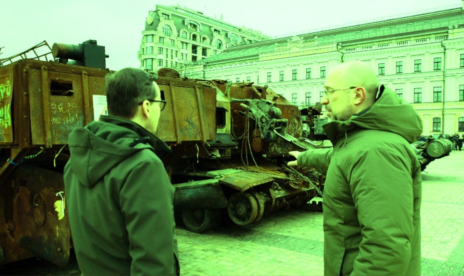 Premier Mateusz Morawiecki w rocznicę inwazji pojechał do Kijowa, fot. KPRM/Canva