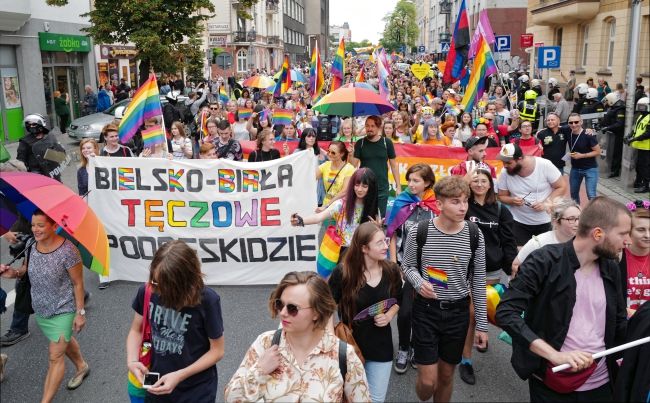 Uczestnicy Marszu Równości w Katowicach. Fot. PAP/Andrzej Grygiel