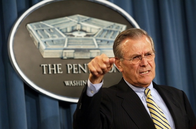 Donald Rumsfeld, zdjęcie archiwalne, fot. PAP/EPA/Shawn Thew