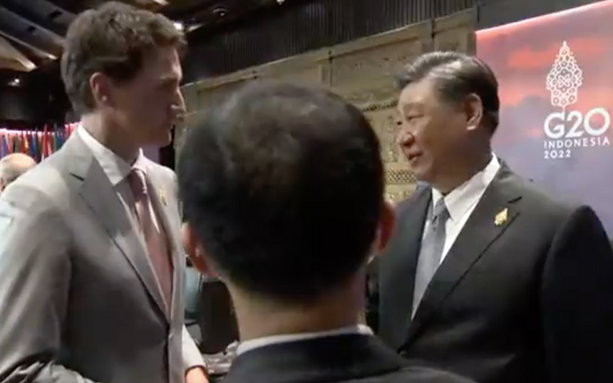 Wymiana zdań pomiędzy przywódcą Chin a premierem Kanady. Źródło: Twitter/Annie Bergeron-Oliver