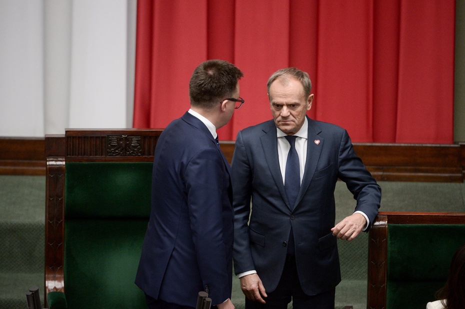Donald Tusk i Szymon Hołownia. Fot. PAP/Marcin Obara