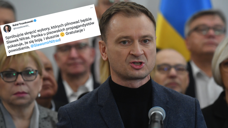 Internauci komentują sprawę projektu "Obywatelska Kontrola Wyborów", na którego czele stanie poseł PO Sławomir Nitras. (fot. PAP, Twitter)