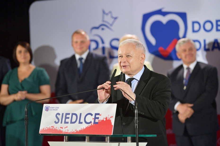 Jarosław Kaczyński zapowiedział podział województwa mazowieckiego. Fot. PAP/Przemysław Piątkowski