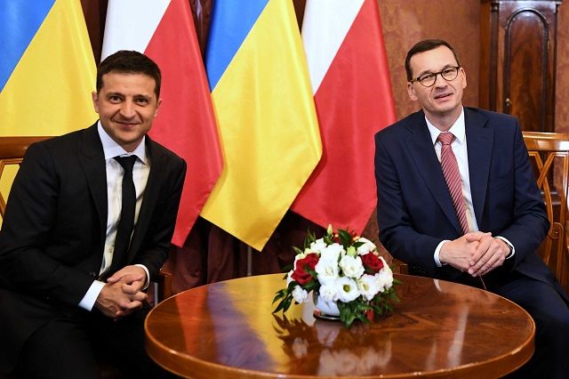 PPrezydent Ukrainy Wołodymyr Zełenski i premier Polski Mateusz Morawiecki