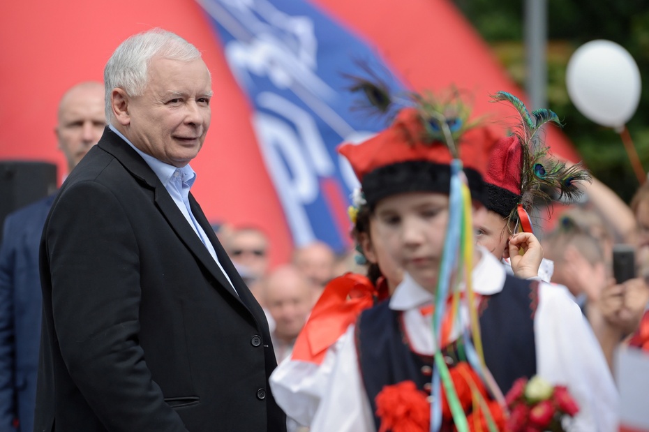 Jarosław Kaczyński gościł na pikniku #DobryCzasPL w Stalowej Woli. Fot. PAP/Darek Delmanowicz