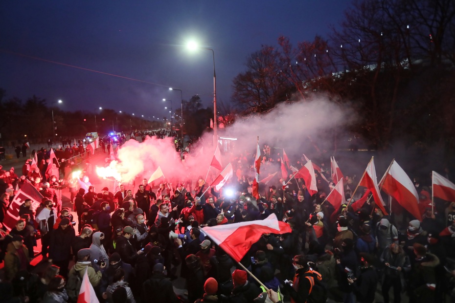 Niespokojny XI Marsz Niepodległości w Warszawie. Fot. PAP/Leszek Szymański