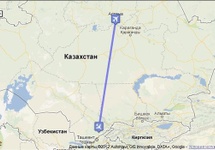 Lot An-72 na trasie Astana-Szymkent 25.12.2012. i planowany do Taszkientu rano  26.12.2012.