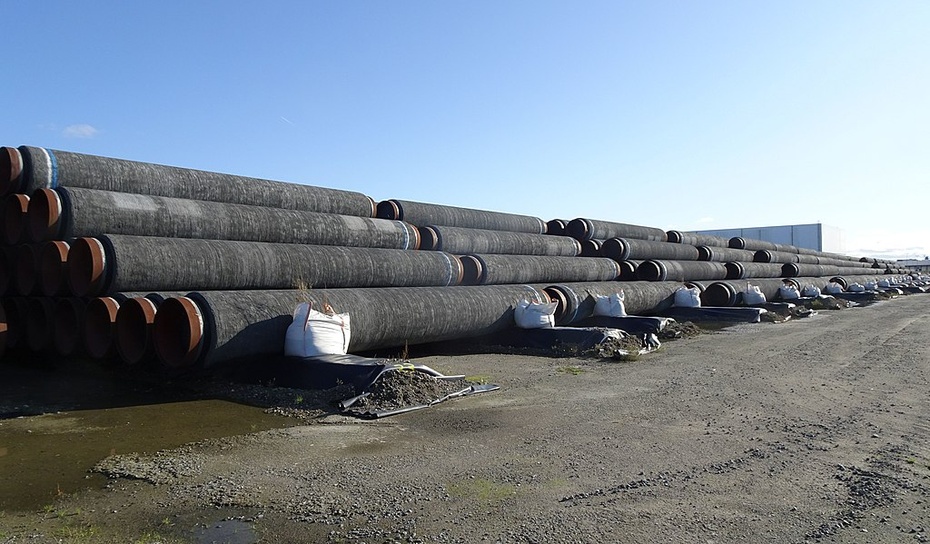 Rury do budowy gazociągu Nord Stream 2. Fot. Gerd Fahrenhorst/ Wikimedia