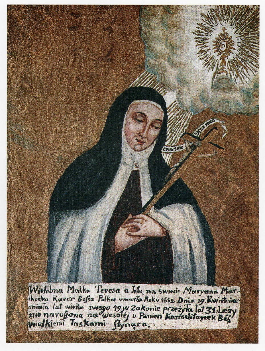 Portret m. Marchockiej przechowywany w klasztorze klarysek w Starym Sączu.