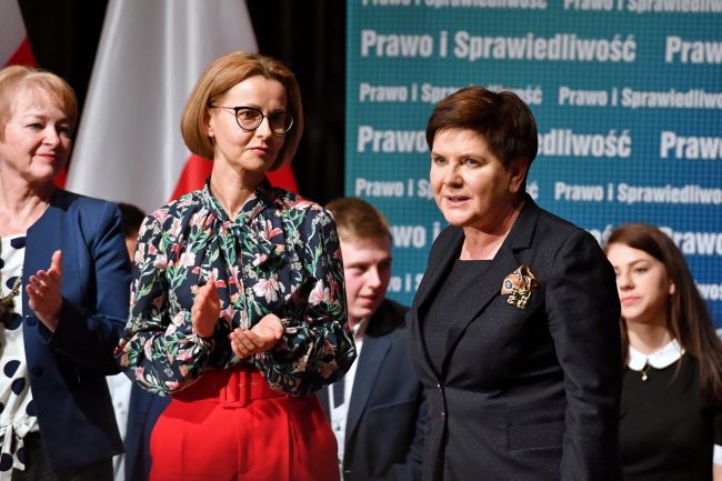 Kandydatka w wyborach do PE Beata Szydło podczas spotkania wyborczego.PAP/Piotr Polak