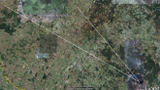 Fot.5: Zdjęcie satelitarne Google Earth: Smoleńsk i Desnogorsk, zaznaczone kierunki wiatru z 10 kwietnia 2010.