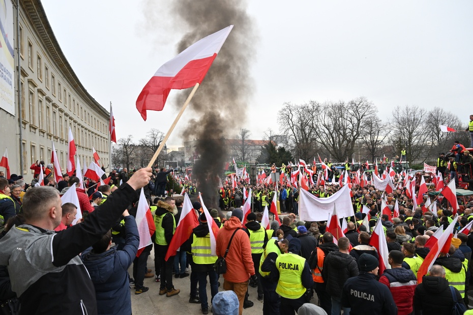 Protest rolników Fot. PAP/Maciej Kulczyński