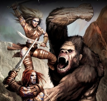Okładka gry RPG "Savage Worlds: Bestie i Barbarzyńcy"