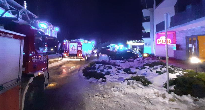 Pożar w hotelu Sandra SPA. Fot. PSP Jelenia Góra