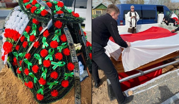 Zdrajca i dezerter z Wojska Polskiego Emil Czeczko został pochowany na Białorusi. Fot. Twitter / Biełsat TV