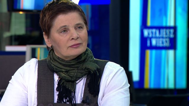Janina Ochojska nie zgadza się z Tuskiem. Fot. kadr TVN