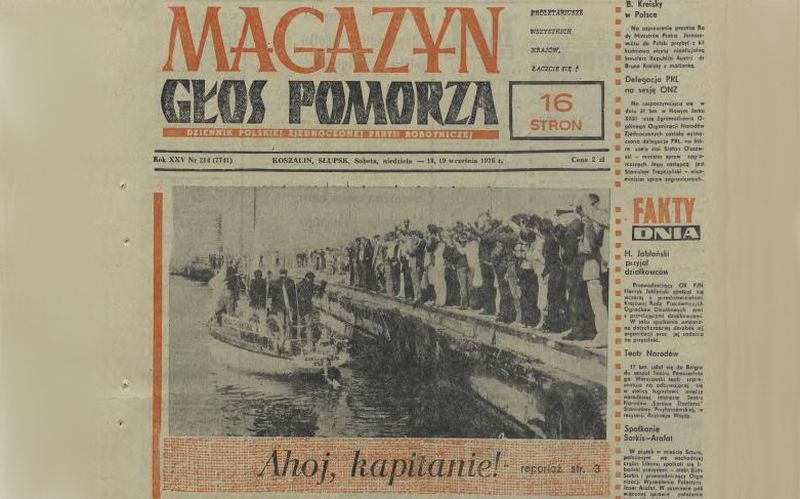 Magazyn "Głos Pomorza" - pożegnanie "Iwony Pieńkawy" w Ustce  18 września 1976 roku