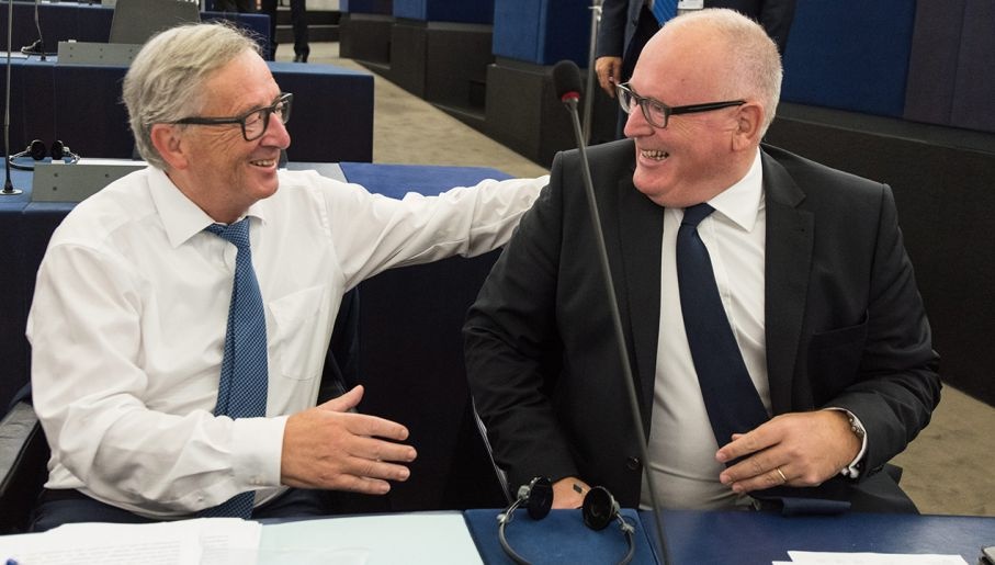 Jean-Claude Juncker i Frans Timmermans. Fot. PAP/EPA