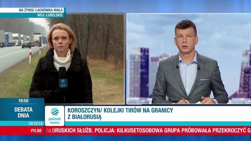 Igor Sokołowski (z prawej) w Polsat News.
