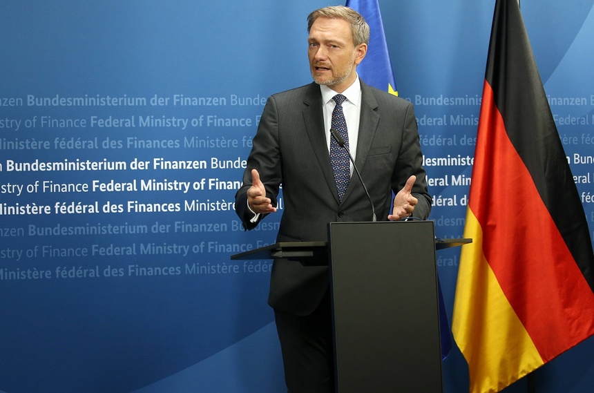 Minister finansów Niemiec Christian Lindner. Fot. PAP/EPA/Wolfgang Kumm