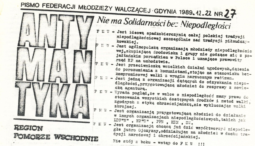 „ANTYMANTYKA” nr 27, Rocznice Grudniowe na Wybrzeżu w 1989