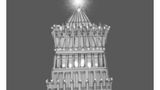 Zwieńczenie EAGLE-TOWER CROSS nocny widok supertall Warsaw