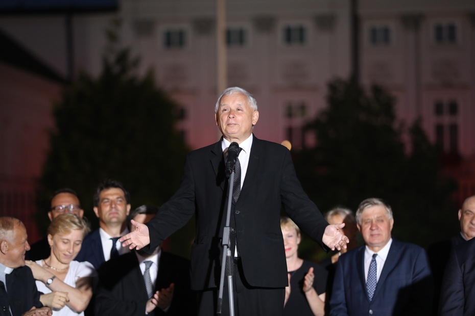 Jarosław Kaczyński na miesięcznicy smoleńskiej. Fot. PAP
